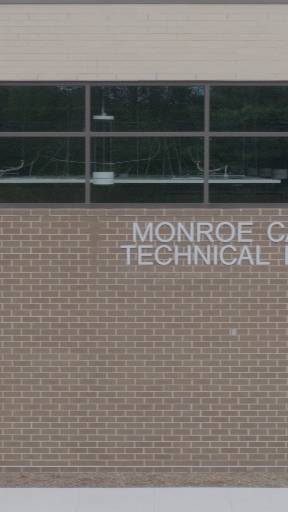 Monroe Career & Technical Institute sign on a brick building