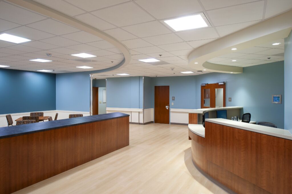 Medical office reception and nurses station